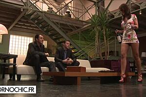 busty black angelika takes on two men in a hardcore threesome