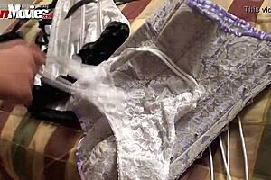 Watch these skinny and chubby lesbians strap-on each other with toys