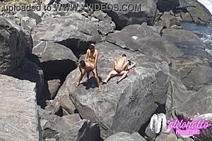 African crossdressing amateurs bareback fucking on Rio beach