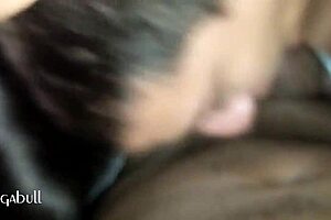 Amateur Sucks Black Monster Cock At Night