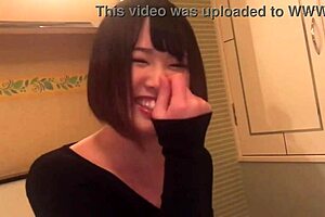 Young Japanese woman with big natural breasts gets her boobs groped