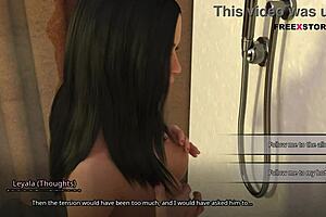 the seven realms scene 1 - leyala masturbates in shower by thinking the man she met