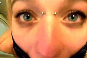 Pervypixie Gagged Drinking Piss Slave