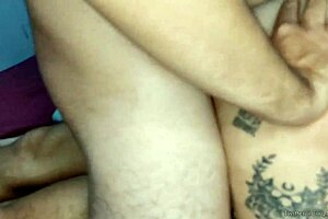 Latina's double penetration with squirting and creampie