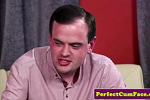 Huge-Titted English Redhead Gets a Messy Facial After Wild Blowjob Action