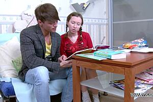 Hey, check out this innocent student getting anal from her teacher! 😏