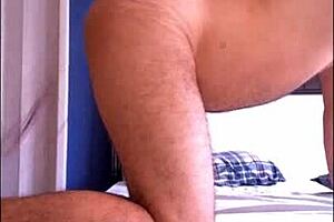 Gay guy gets hard spanking from muscular man in raw session