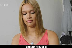 Stepbrother Convinces Stepsis to Suck Cock for Throat Workout