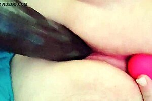 Milky pussy solo with machine and big ass