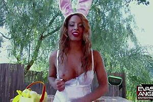 Teanna trump performs in evasive angles with a black stud.