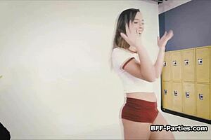 Teen 18+ bffs blowing during sex ed games competition in a hardcore contest