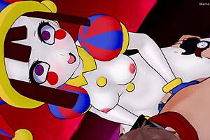 Pomni bent over in doggystyle, wanting sex again in 3D anime