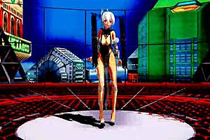 beautiful cute whore dances naked with exposed pussy in anime