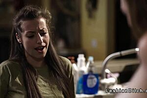 Plumber Tribbing Busty Babe Scissors