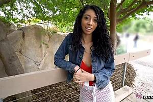 Young and petite black amateur's porn audition