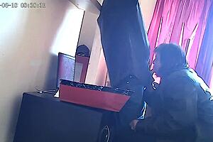 In the office, the CCTV catches the secretary deepthroating the boss's cock for a creampie