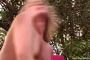 Threesome for blonde wifey outdoors, he said.