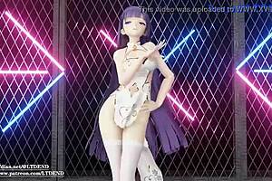 raiden mei shakes in chinese dress