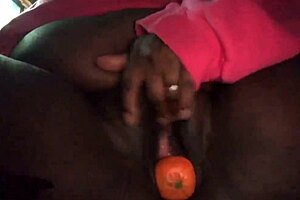 Fruit makes my wet pussy even wetter during masturbation!