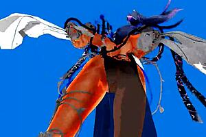 beautiful cute whore dances naked with exposed pussy in anime