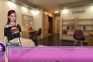 Petite redhead eats ramen passionately!