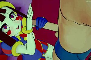 Pomni bent over in doggystyle, wanting sex again in 3D anime