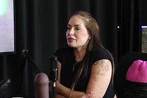 Francis simas in sheer red lingerie dominates with ass and blowjob, exciting the presenter