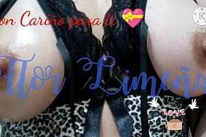 A gift for love day with peruvian dildo and oiled boobs