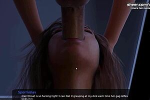 Fucking stepsister's bubble butt and cumming on her back in milfy city gameplay