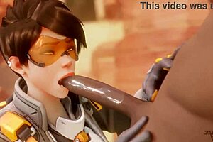 Tracer pays the bet with explosive blowjob! Cumshot from Bewyx and Cinderdryadva.