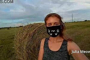 Juli Smith Undresses in the Field