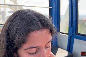 omg, risky public blowjob on a ferris wheel at the park! 😱