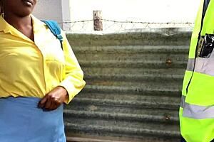 Night guard fucks student for quickie cumshot