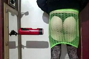 Crossdresser loves to give himself a machine masturbation part 1 😍