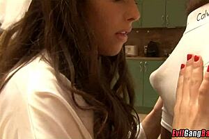 She must be dreaming about that big black cock gangbang orgy!!