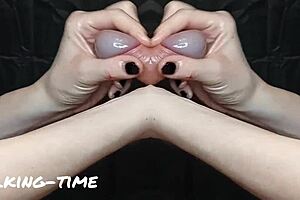 Massaging a unicorn's penis for a creamy reward