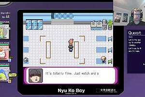 Bent over nurse joy clone in pokemon parody game