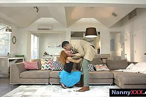 Nanny Kendall Woods Gives Blowjob And Handjob To Older Man