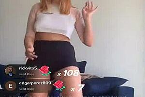 bouncing blonde titties during a sexy workout in shorts