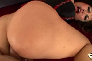 Restless brunette meets older man on couch.