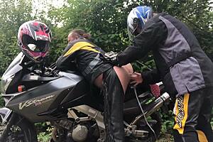 Gay biker takes extreme anal fisting