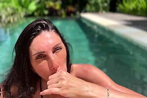 Milf Feels Fucked By Pool With Facial