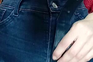 i'm playin with a belt spankin her pussy hard.