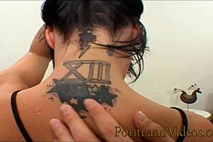 hot brunette isabel showing her new tattoos and big ass