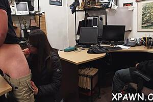 Watch this horny couple drilling in reality with a slut getting her hairless pussy fucked hard