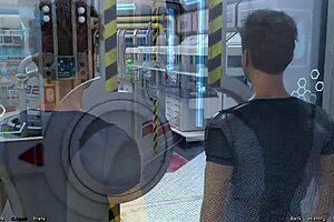 3D animated big cock action with cute robot girl