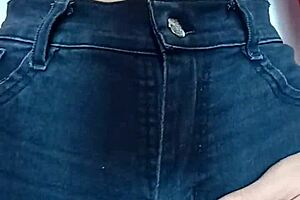 i'm playin with a belt spankin her pussy hard.