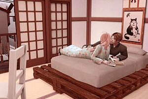 3d Japanese Girl Teases With Blowjob And Handjob Before Riding Cock In Anime Style