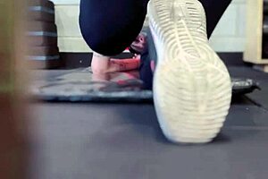 Training in my gym, I got soaking wet, dripping down my legs in public.