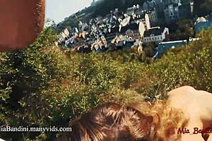 Mia Bandini's Public Outdoor Cumshot Tease